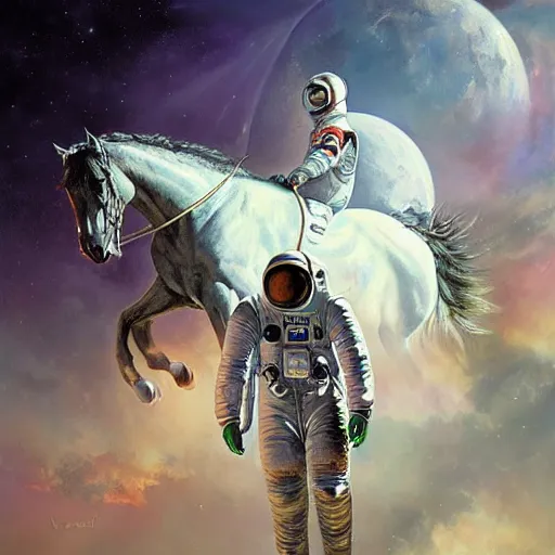 Image similar to astronaut below the horse, industrial sci - fi, by mandy jurgens, ernst haeckel, james jean