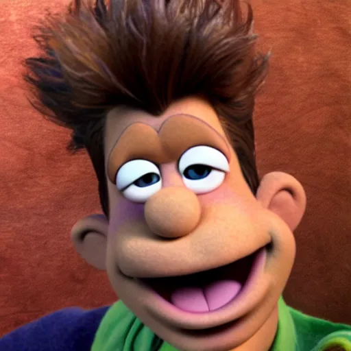 Image similar to jimmy neutron as a muppet. highly detailed felt. hyper real photo. 4 k.