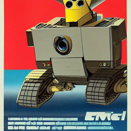 Prompt: 7 0 s scifi poster art wall - e