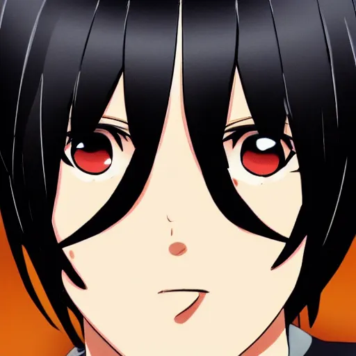 Image similar to A man with tan skin, brown eyes, and hip-length, shiny, black hair, anime, manga