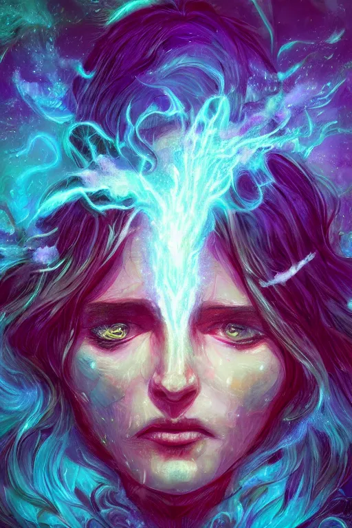 Prompt: overly dramatic emotional portrait of jewel wizard dreamer in the style of Rob Lefield and Dan Mumford , trending on artstation, digital art,surrealism ,macro,blueprint ,vaporwave ,