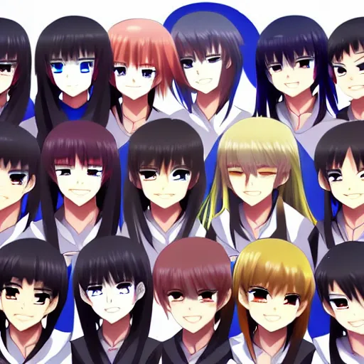 there were eight anime people, no more than eight. | Stable Diffusion ...