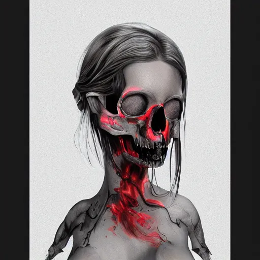 Image similar to Female death. with a dismembered head. kodachrome, high contrast, highly detailed, sharp focus, digital painting, concept art, illustration, trending on artstation