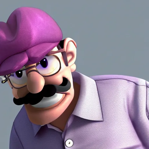 Image similar to waluigi as walter white in breaking bad, drug - war with wario - pinkman