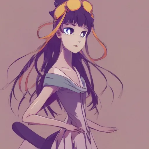 Image similar to an anthropomorphic giraffe wearing a dress, illustration concept art anime key visual trending pixiv fanbox by wlop and greg rutkowski and makoto shinkai and studio ghibli and kyoto animation symmetrical facial features