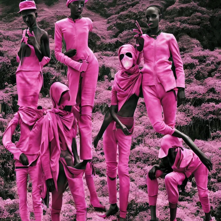 Prompt: fashion editorial campaign by richard mosse