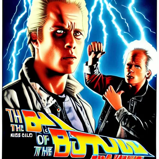 Prompt: Back to the future, featuring the Terminator