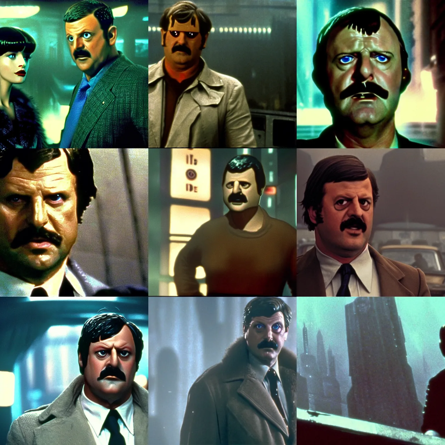 Prompt: movie still of bob belcher in blade runner ( 1 9 8 2 )