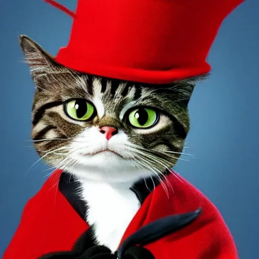 Prompt: harry potter as cat in the hat