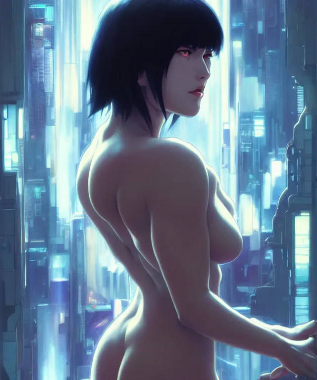 Prompt: Ghost in the shell, highly detailed, digital painting, artstation, concept art, smooth, sharp focus, illustration, RayTracing, art by artgerm and greg rutkowski and alphonse mucha
