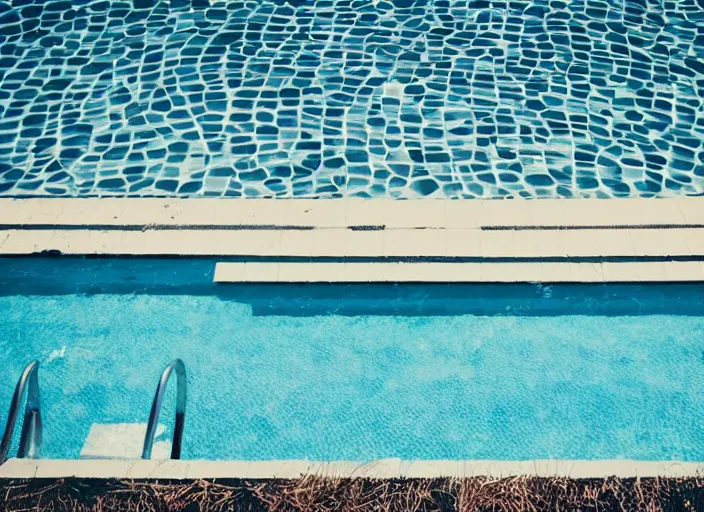 Image similar to pool at the beach without people. nostalgic simplistic 6 0 s styled art