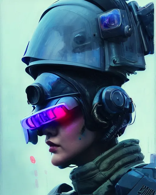 Image similar to detailed neon female swat officer flying a jet, cyberpunk futuristic, neon, reflective puffy coat, decorated with traditional japanese by ismail inceoglu dragan bibin hans thoma greg rutkowski alexandros pyromallis nekro rene margitte, wide angle, illustrated, perfect face, fine details, realistic shaded, fine - face, pretty face