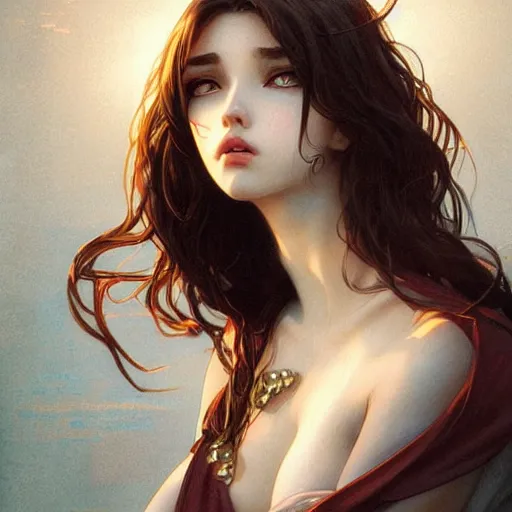 Prompt: brunette uwu girl cute, vaporwave, highly detailed, digital painting, artstation, concept art, smooth, sharp focus, illustration, art by artgerm and greg rutkowski and alphonse mucha