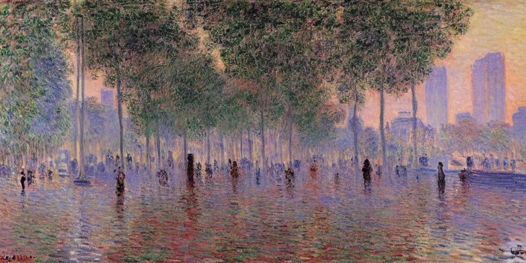 Image similar to São paulo painted by Claude Monet