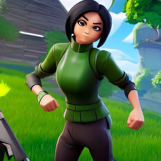 Image similar to toph beifong in fortnite, character render, full body shot, highly detailed, in game render