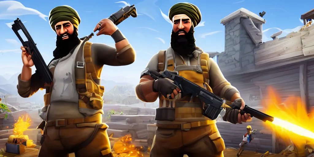 Prompt: Osama bin Laden as a Fortnite Skin. Concept Art. 8k Resolution