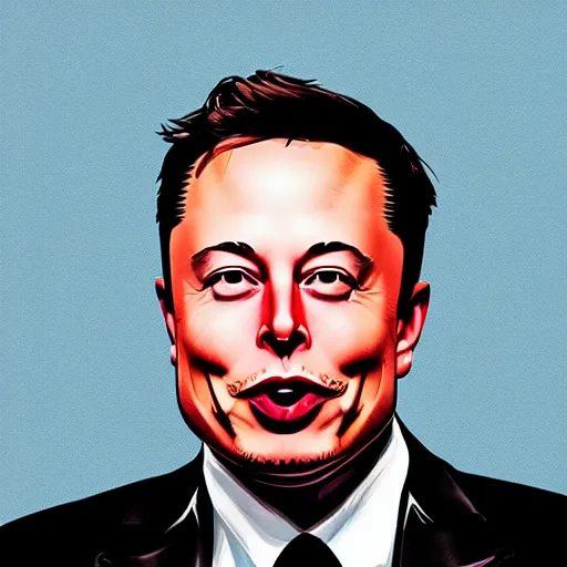 Image similar to elon musk as a caricature drawing