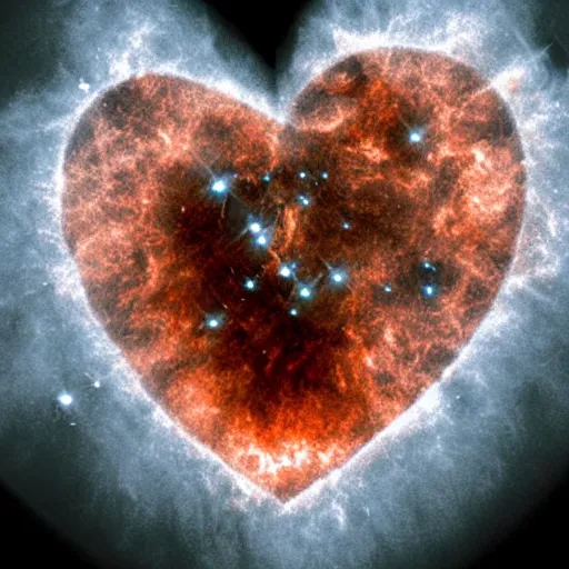 Image similar to the heart of a collapsing star, hubble