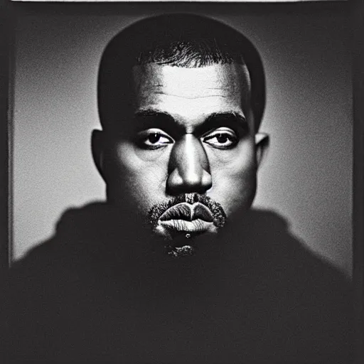 Prompt: a ( ( chiaroscuro lighting portrait ) ) of kanye west ( ( ( dressed as teddy bear mascot ) ) ), black background, portrait by julia margaret cameron, shallow depth of field, 8 0 mm, f 1. 8