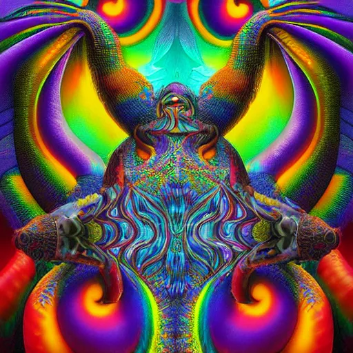 Image similar to psychedelic portrait of the rainbow serpent, digital painting, amazing detail, art station, cgsociety