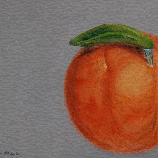 Image similar to a painting of a rotting orange trending on art station high quality