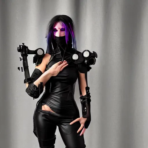 Prompt: cyberpunk halloween cosplay costume