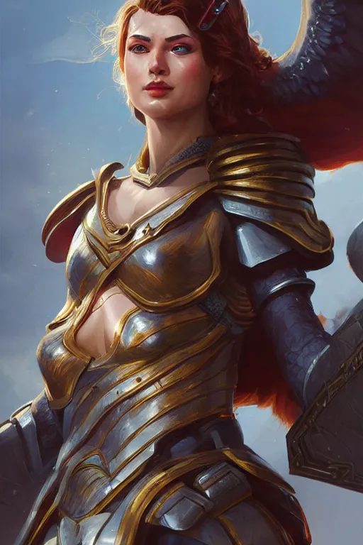 Image similar to amazon valkyrie athena, d & d, fantasy, portrait, highly detailed, headshot, digital painting, trending on artstation, concept art, sharp focus, illustration, art by artgerm and greg rutkowski and magali villeneuve