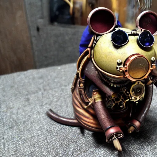 Prompt: a rat with steampunk googles, from Starcraft