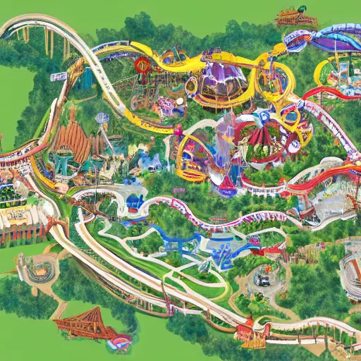 Image similar to theme park map, aerial view, illustration