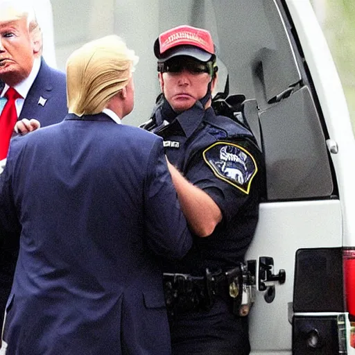 Image similar to donald trump being arrested by the fbi