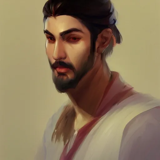 Image similar to portrait of a persian prince from tales of yore by yanjun cheng, artstation