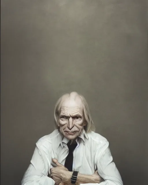 Image similar to the most evil person in the world, photo portrait by annie liebovitz