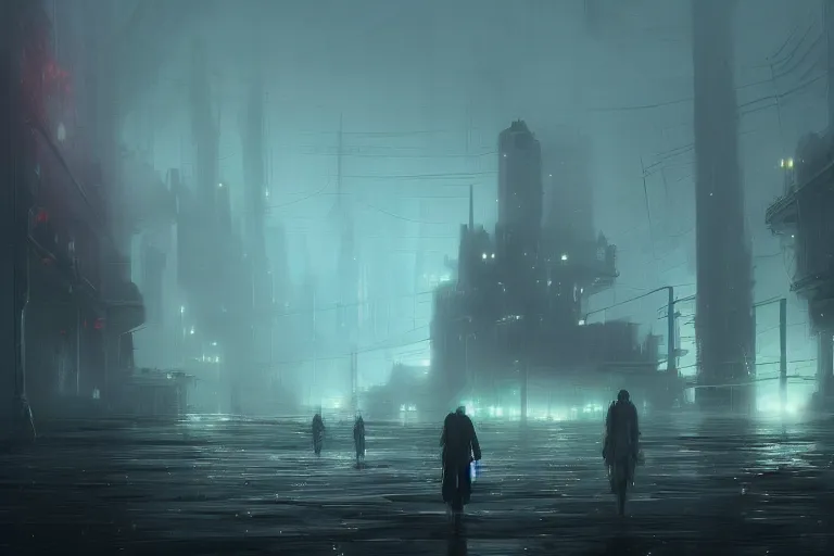 Prompt: All steam ahead, exploring the mysterious glowing sea of the Metaverse, digital art, dark atmosphere by Marby Kwong, (((((((Makoto Shinkai Raphael Lacoste Martin Deschambault Finnian MacManus ArtStationhq IAMAG