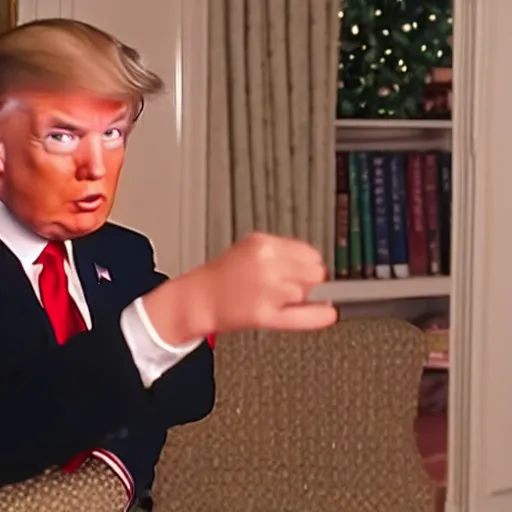 Prompt: donald trump as a child in home alone movie 4k