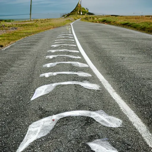 Prompt: road made of fish