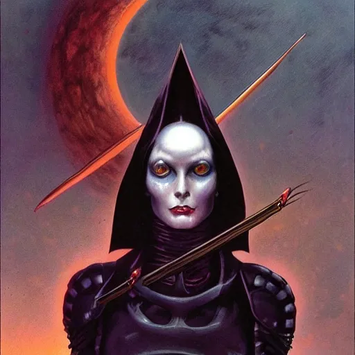 Prompt: sci - fi witch, by gerald brom