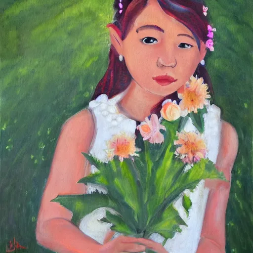 Image similar to portrait of a Flower Girl by Joanna Canara