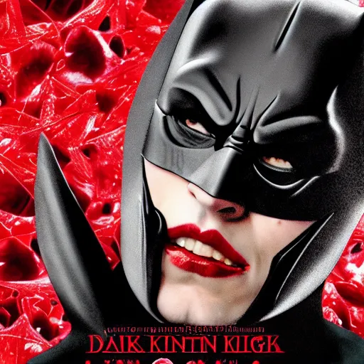 Prompt: the dark knight movie poster in the style of american beauty movie poster