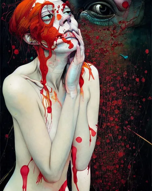 Image similar to there is ugliness in beauty, but there is also beauty in ugliness. in the style of adrian ghenie, esao andrews, jenny saville, edward hopper, surrealism, dark art by james jean, takato yamamoto