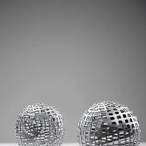 Image similar to cute arrangement of metal spheres in the shape of a cube, professional scientific technical photograph