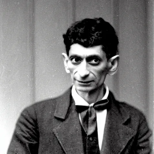 Prompt: franz kafka as a zombie, 19th century photography