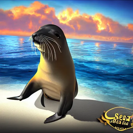 Image similar to sea lion bar mitzvah, digital art, unreal engine