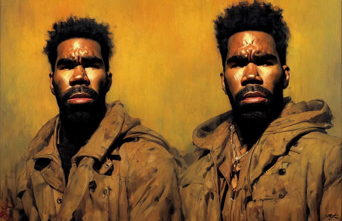 Image similar to portrait of pharoahe monch!!!!!!!!!!!!!!!!!!!!!!!!!!!, detailed face, detailed painting,, epic lighting, by ilya repin, phil hale and kent williams