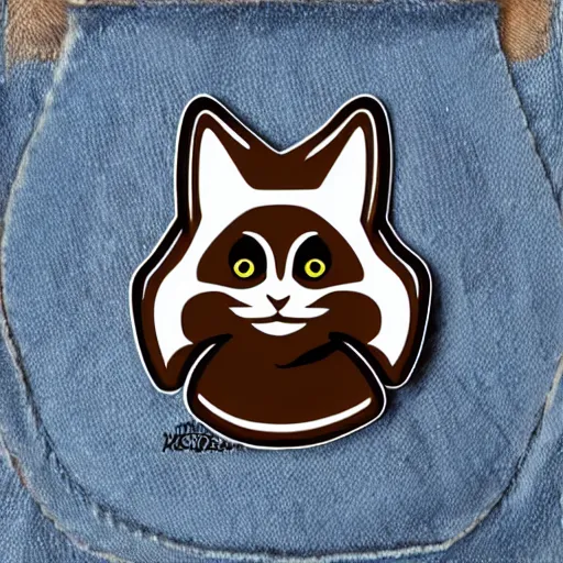 Prompt: Black and brown cat in a bonnet sticker