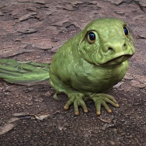 Image similar to a still of a kappa, realistic, photorealistic, detailed, cgi,