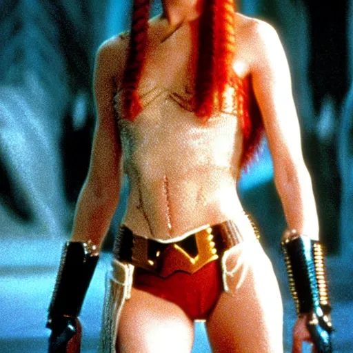 Image similar to film stll of gal gadot as lelu in the fifth element ( 1 9 9 5 )