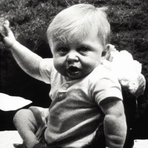 Prompt: david attenborough as a baby