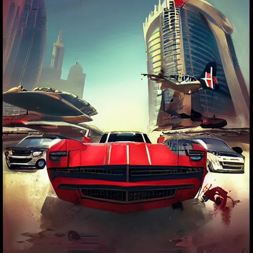 Image similar to gta : dubai by raymond swanland