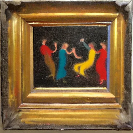 Image similar to a painting of when we're dancing nice and slow in the style of mordecai ardon