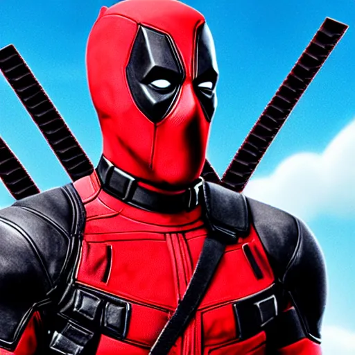 Image similar to Deadpool in a Pixar animation 4K quality